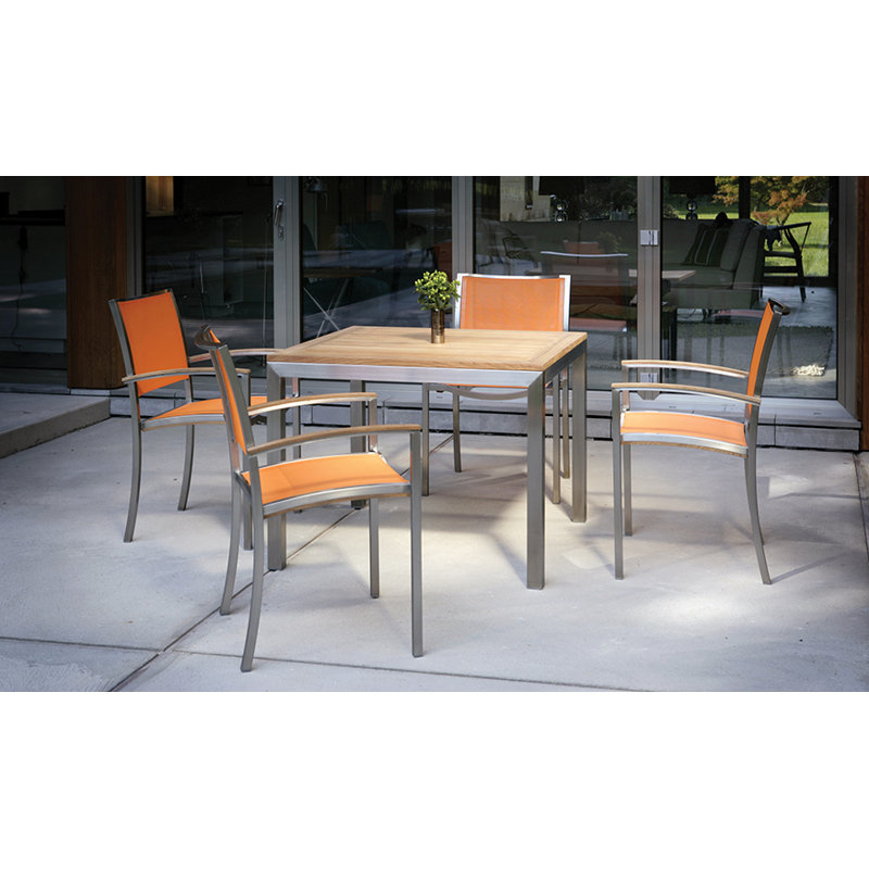 Tiburon Square Solid Wood Dining Table, None Electropolish