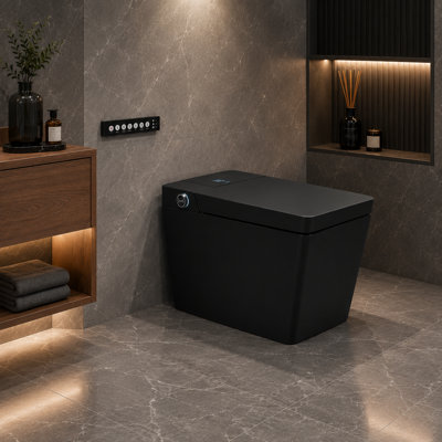 Toilette allongée intelligente monobloc 1,28 GPF (économe en eau) (siège inclus)