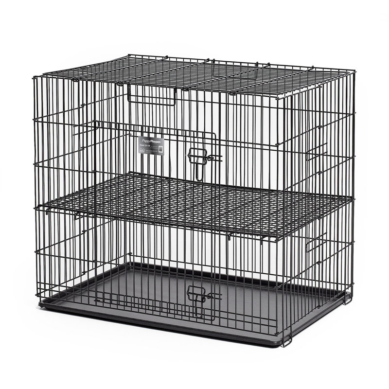 Chenil en plastique pour chiot, Petit (H 30 po x l 24 po x P 36 po), Grille d'étage de 1/2 po