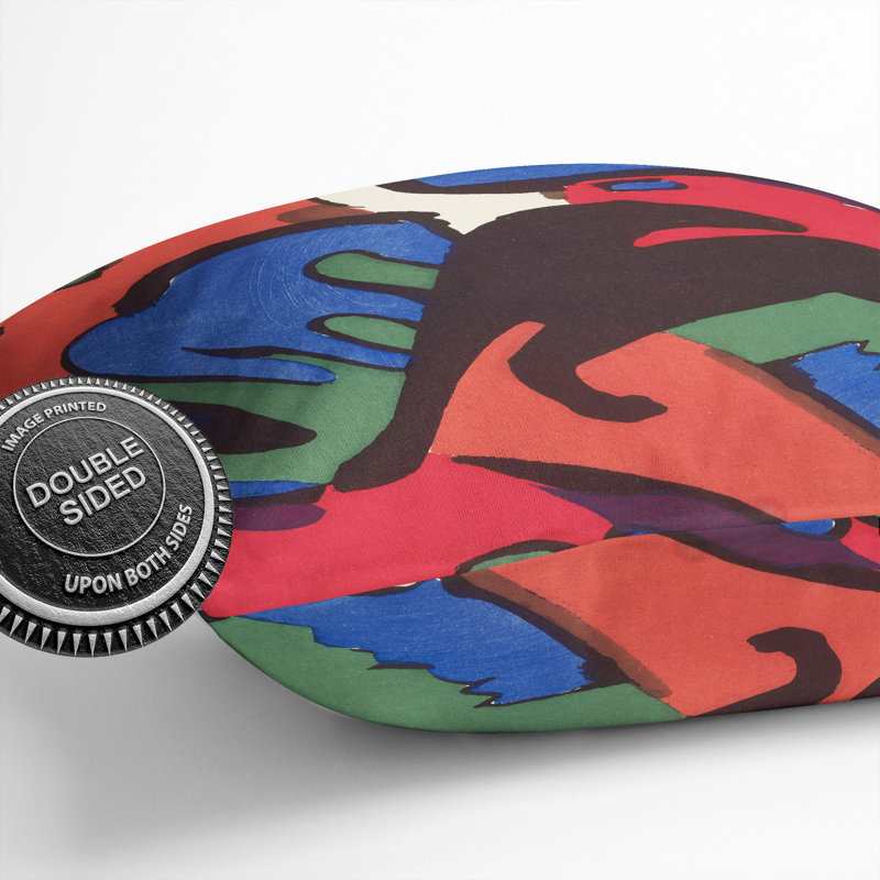 The Blue Rider Abstract Scatter Cushion, 40cm H x 40cm W x 15cm D