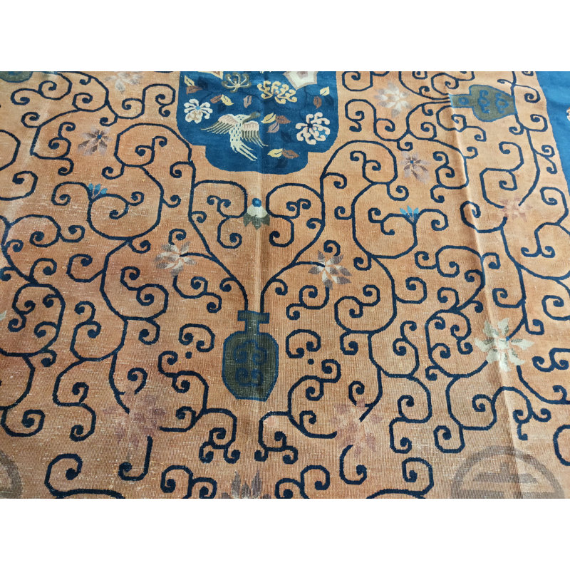 Antique Chinese - Art Deco 1920s Wool Knotted Rectangle Room Size Rug