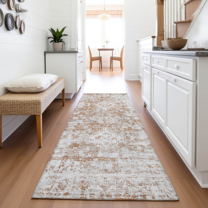 Premium Machine Washable Barry AMF1229 Global Rug, Runner 2'3" x 7'6"
