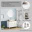 Meuble-lavabo autoportant avec lavabo, 2 portes et 2 grands tiroirs