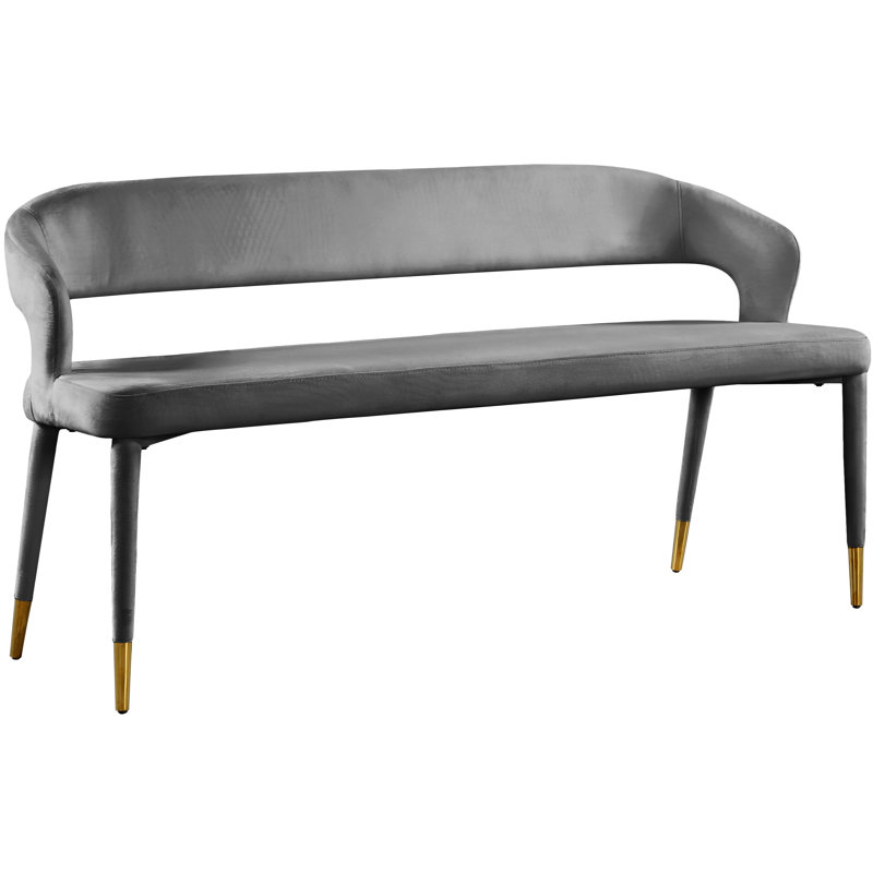 Destiny Velvet Bench, Grey Velvet