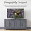 Martha Stewart Lily Pond - Meuble télé en bois - Tablettes réglables - Structure et pieds en bois massif-132949384