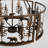 26" 6-Light Modern Farmhouse Drum Chandelier with Sculpted Forest Scene