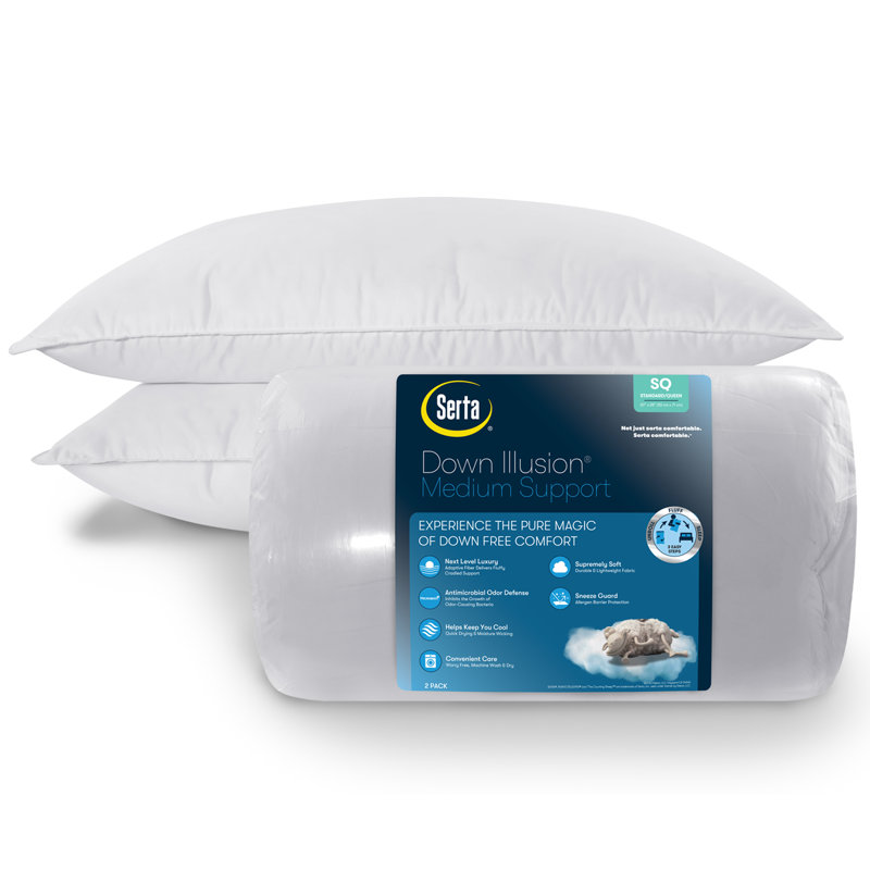 King Size White Hypoallergenic Polyester Bed Pillows (Set of 2)