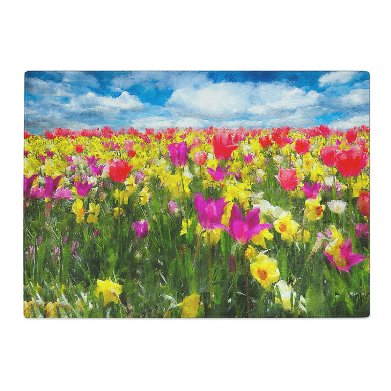 Meadow of Flowers Painting Chopping Board, 0.4cm H x 20cm W x 28.5cm L