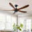 62 Inch Wood Ceiling Fan No Light With Remote Control, Low Profile Ceiling Fan Without Light,Noiseless Reversible DC Motor With Timer