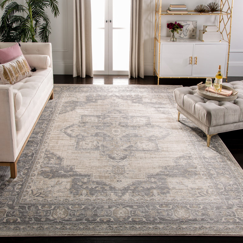 Hogan Oriental Area Rug, Cream/Grey, Rectangle 61 x 122 cm