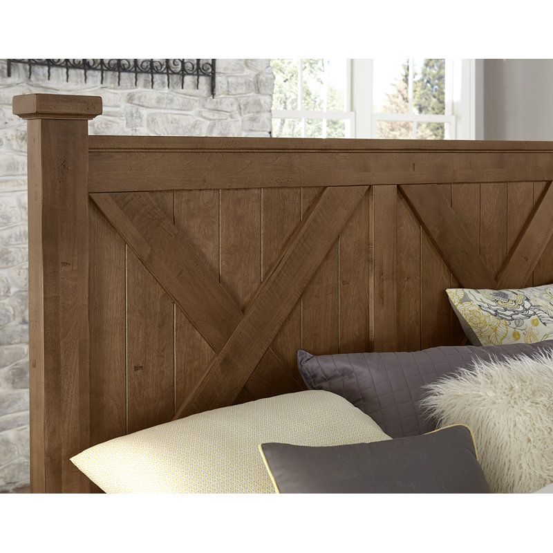 Lit standard en bois massif Dold, Ambre, Grand