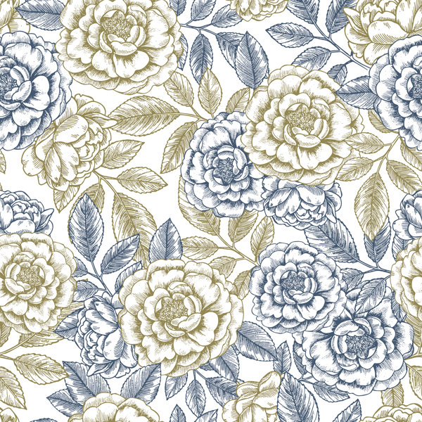 Bungalow Rose Kampbell Floral Seamless Pattern On Canvas by Adehoidar ...