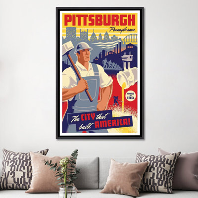 Affiche de voyage Pittsburgh Steel Worker par Jim Zahniser-impression d’art graphique