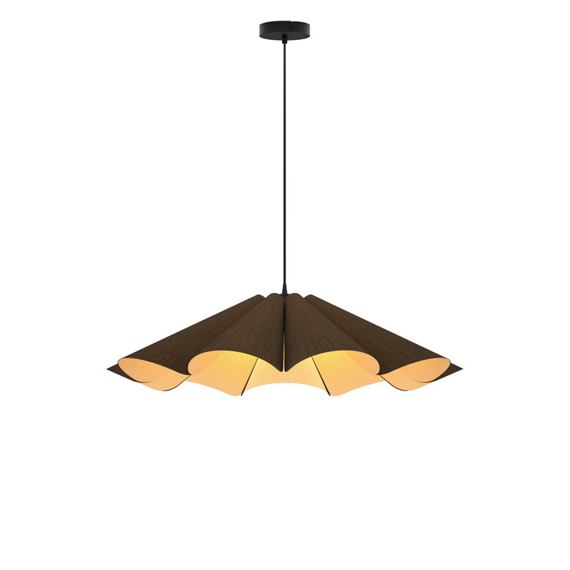 Delfina 1-Light Single Pendant, Ebony, 8.3" H x 31.5" W x 31.5" D