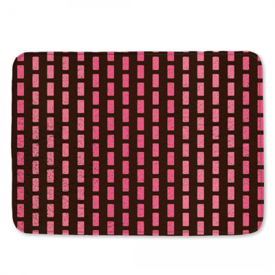 Pink Rectangular Pattern Bath Mat