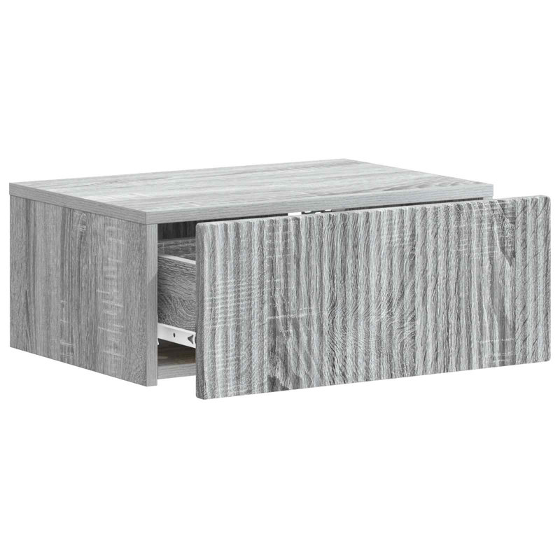 49cm W Manufactured Wood Bedside Table, Grey Sonoma