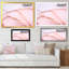 Reproduction d'art sur toile, or et rose marbré-80170549-80170546
