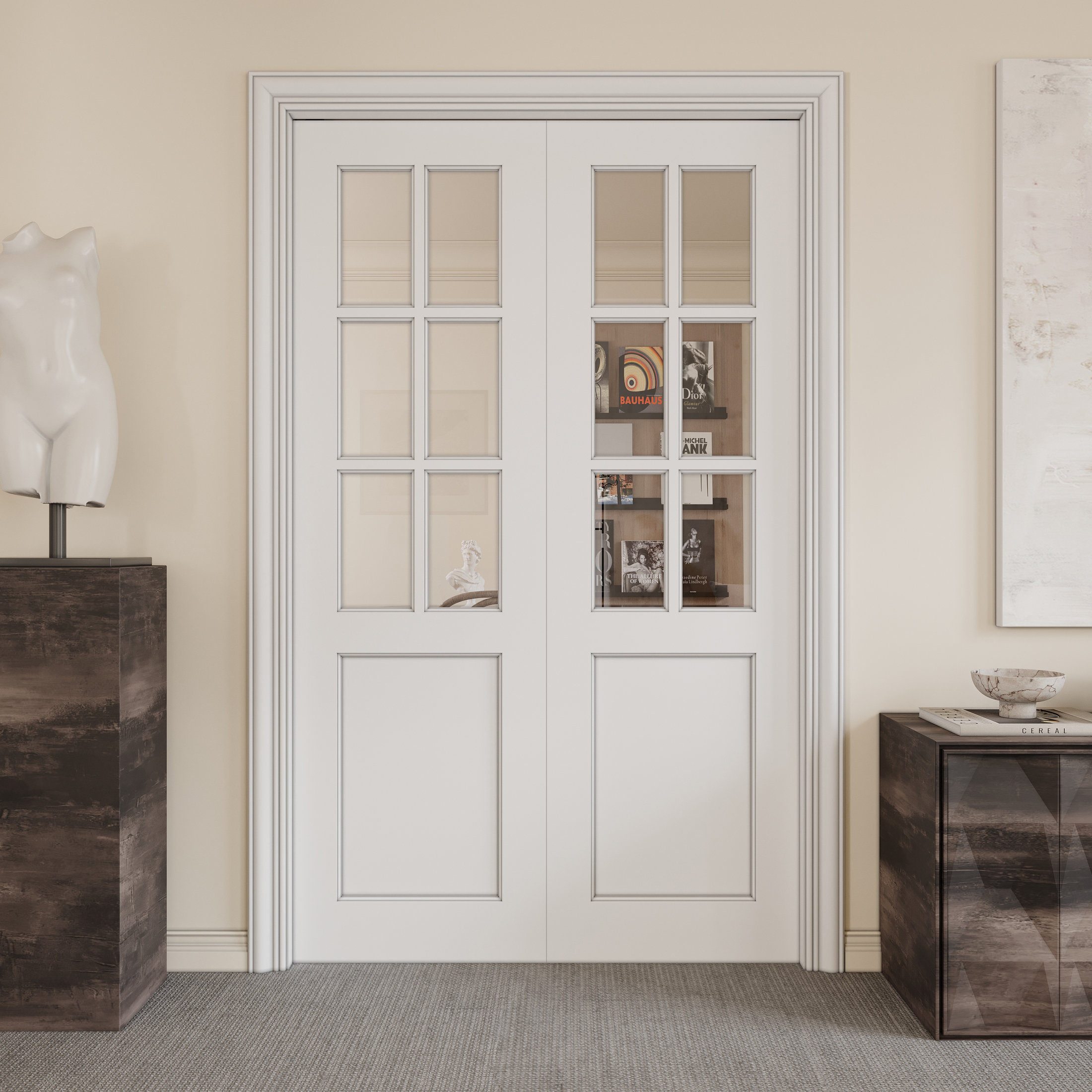 Photo inspiration: Ark Design Interior Sliding Pocket Doors Pantry 6 Lite Clear Photo Inspiration