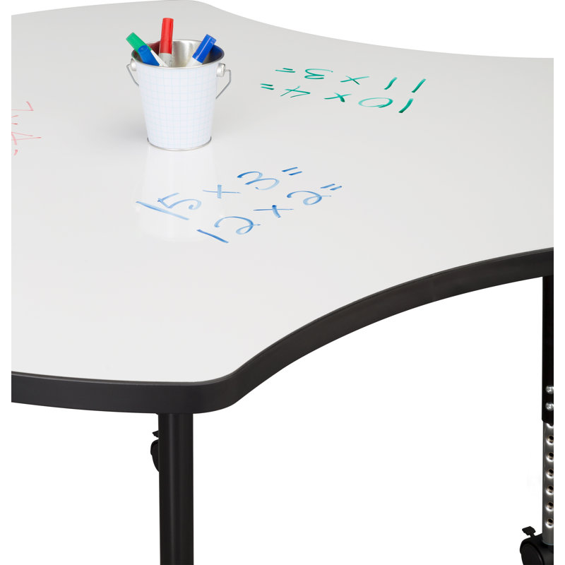 Structure Series Cog Adjustable Height Mobile Kids Classroom Activity Table with Whiteboard Top
