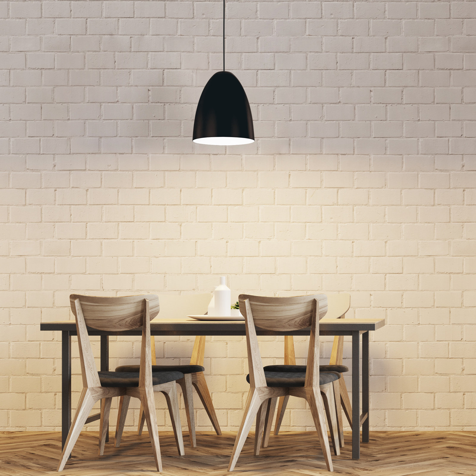 Asa Single Light Metal Dimmable Pendant, Black