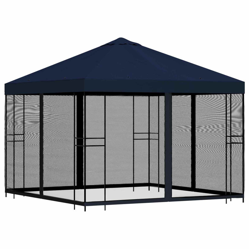 vidaXL Garden Gazebo Polyester and Steel, Blue