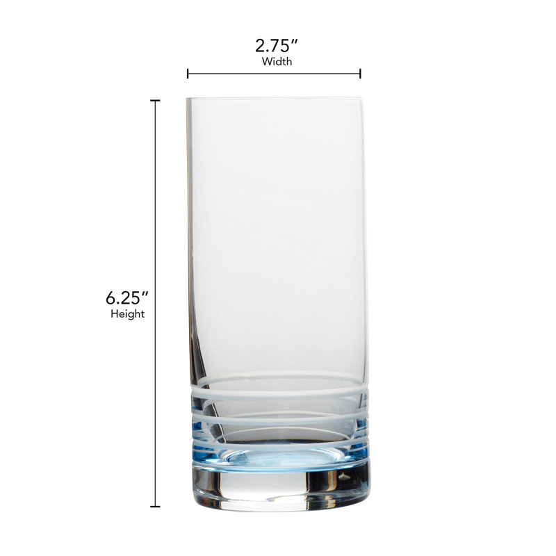 Cal Ombre 17 oz. Highball Glasses, Blue Ombre