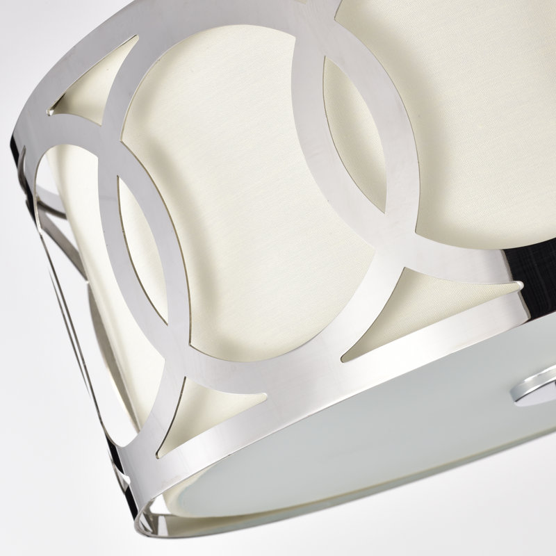 Plafonnier semi-encastré 2 lumières 13 po Audre, Chrome