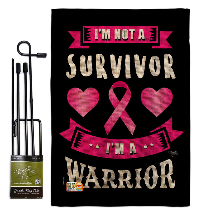 I is a warrior 2 côtés en polyester 18,5 x 13 po. ensemble de drapeau, 18,5 x 13, Noir / blanc