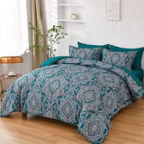 Teal Comforter Set King, 7 Pieces Damask Bed In A Bag Boho Texture Soft Microfiber Bedding Set With Comforter, Flat Sheet, Fitted Sheet, Pillow Shams & Pillowcases