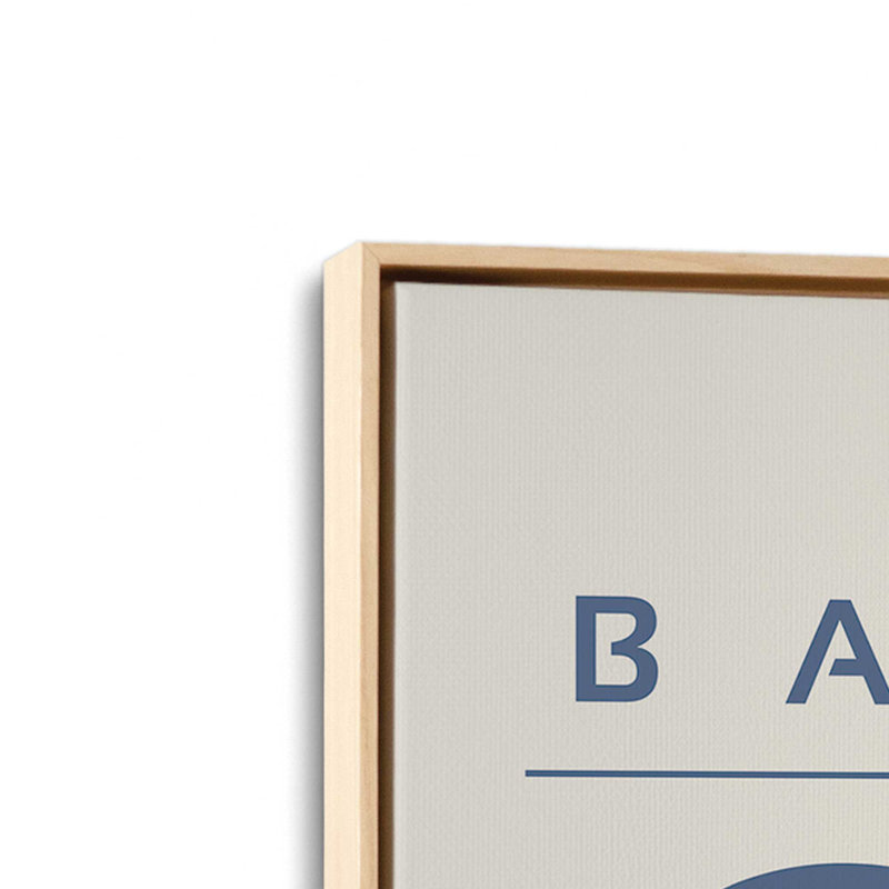 Affiche bleue rétro Bauhaus I, H 36,75 po x l 24,75 po x P 1,75 po, Érable américain