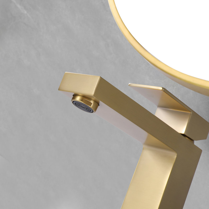 Single Hole Single Handle Bathroom Vessel Sink Faucet, Brushed Gold
