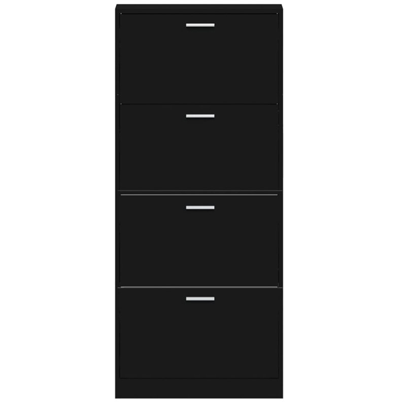 12 Pair Flip Down Shoe Storage, Black