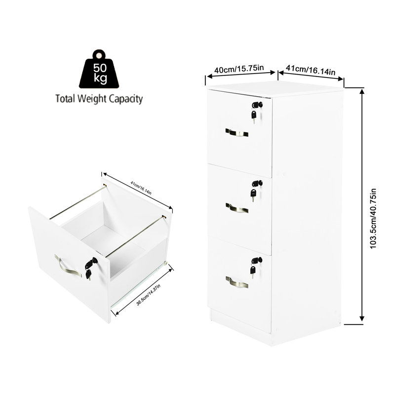3 Drawer Accent Chest, White
