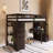 Wood Frame Twin Loft Bed With Storage Drawers,Desk And Stairs-1972362609