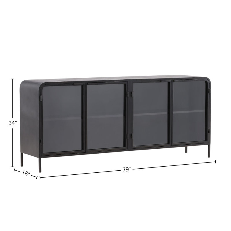 Jarin 79" Wide Sideboard, Black