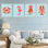 Ensemble de 4 giclées encadrées Bright Sea Creatures on Stripes, design par Indira Prieto | IndySign
