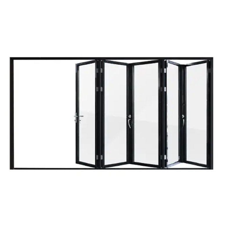 Portes de patio pliantes en aluminium, Accoudoir à gauche (vu de face)