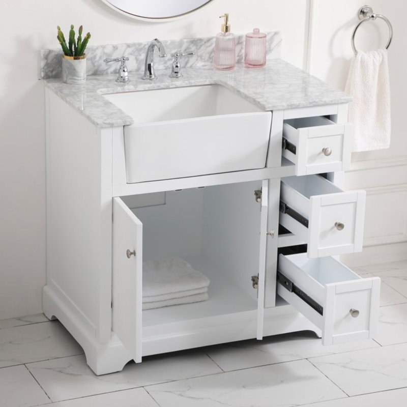 Ensemble de meuble-lavabo simple 36 po Pardue, Blanc