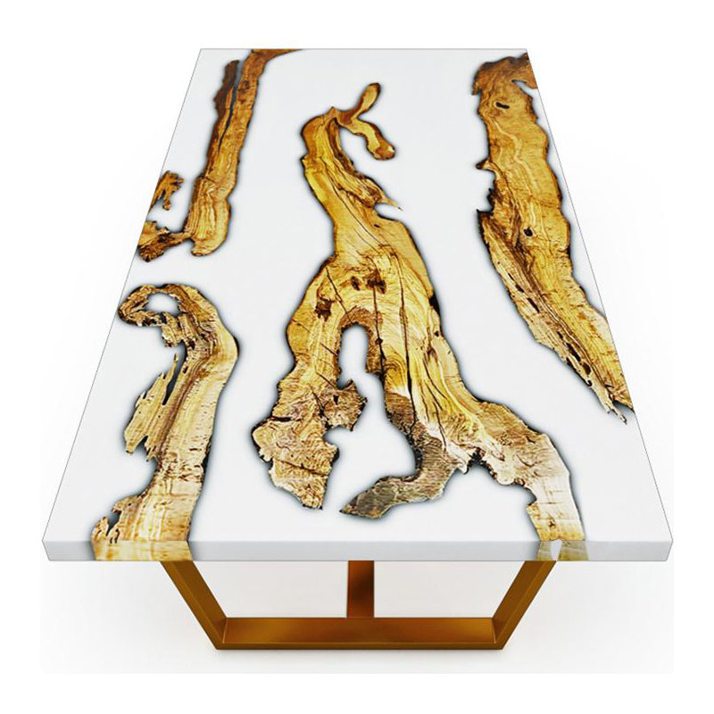 Morano Coffee Table, White, 17.7" H x 55.1" L x 27.5" W