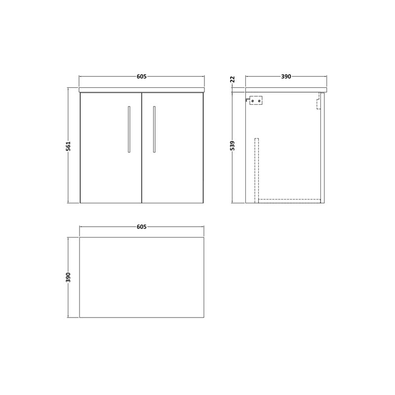 Arno 23.82cm Single Bathroom Vanity Base Only, Bleached Oak