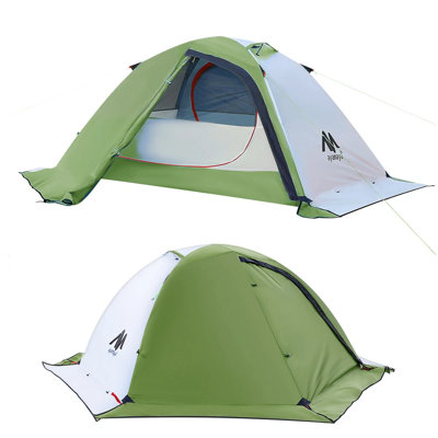 Tente de randonnée pour 2 personnes pour 4 saisons, tente imperméable pour l'hiver, équipement de camping léger pour la randonnée, éléments essentiels pour une installation par temps froid facile à installer
