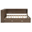 Lit de jour en bois avec tablettes de rangement, USB, DEL et lit gigogne-1674672438