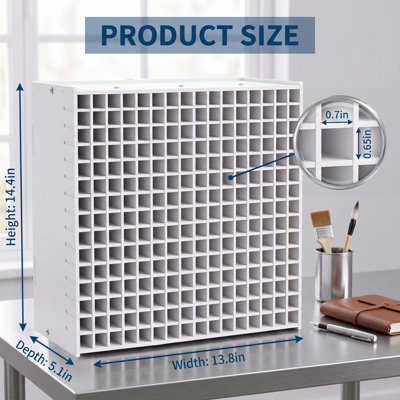 Reinforced Marker Pen Storage Organizer, 120‑Slot & 240‑Slot Options, White Multi‑Grid Desktop Caddy, Large‑Capacity Holder for Colored Pencils, Paint Brushes, Craft & Art Supplies