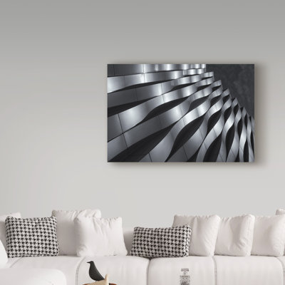 Art mural sur toile tendue - «Waving Silver» par Jeroen Van De pour décoration de salon, de chambre à coucher ou de bureau - 22 x 32