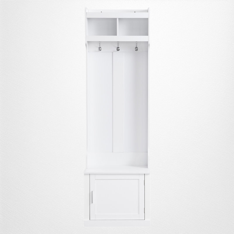 Arbre d'entrée de 23,63 po de largeur avec banc et rangement, Blanc