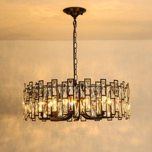 Jonaide 8-Light Crystal Dimmable Drum Chandeliers