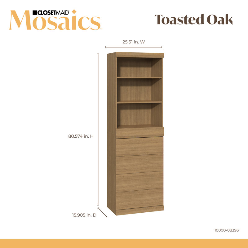 Mosaics Storage 3-shelf 4-drawer Closet Organizer