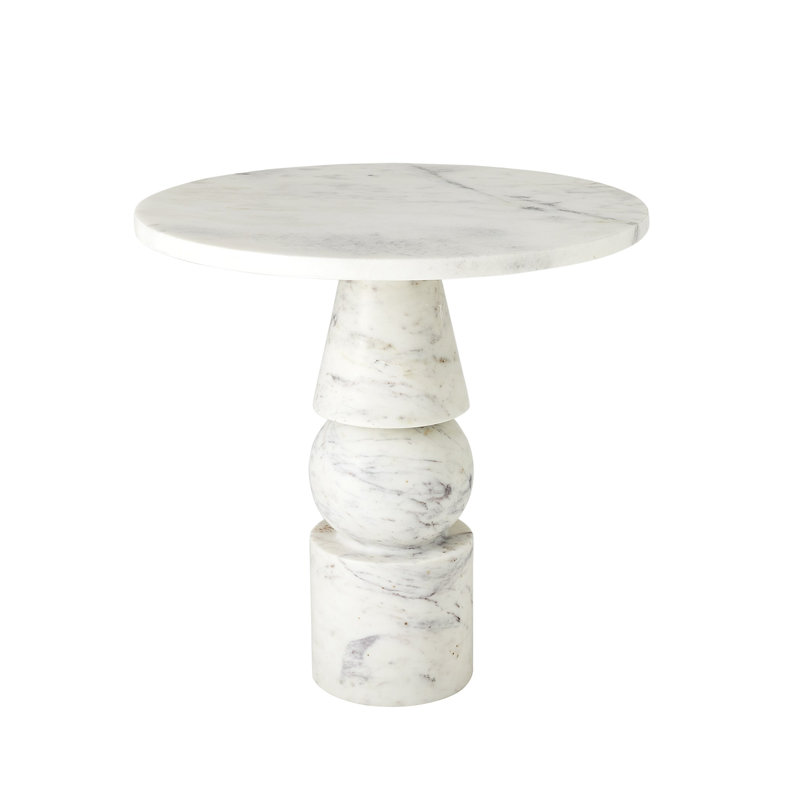 Cargo Marble End Table, Banswara White