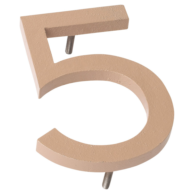 l 4 pi 5 po x Numéro de maison à fixation flottante, 5, Taupe
