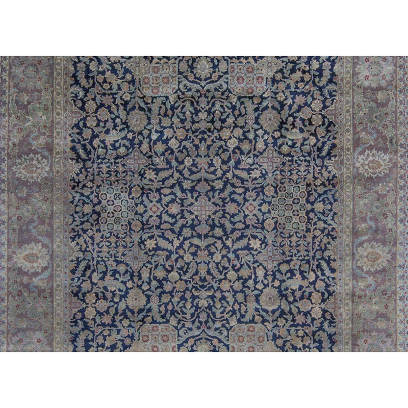 Tapis noir noué à la main de haute qualité